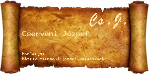 Cserveni József névjegykártya